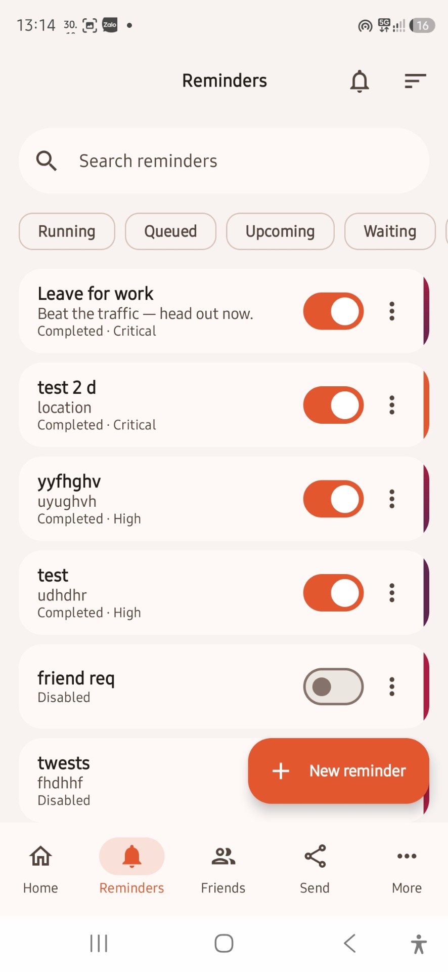 Alert Notes — Reminders